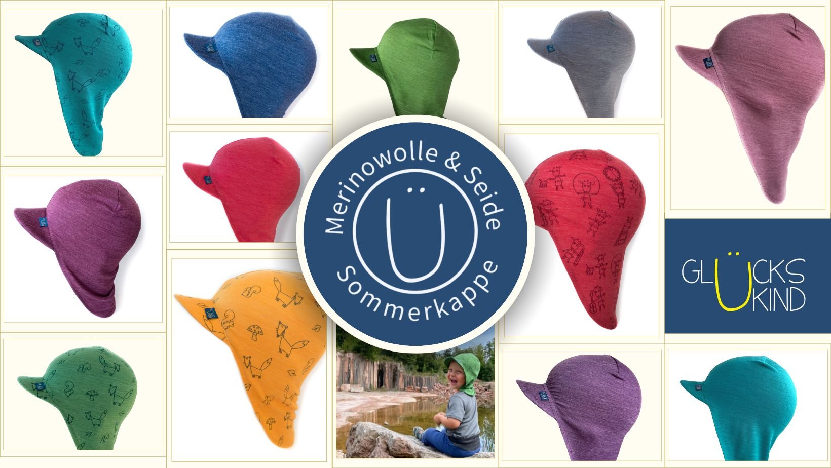 Sonnenhut & Mütze für Baby + Kind - Glückskind