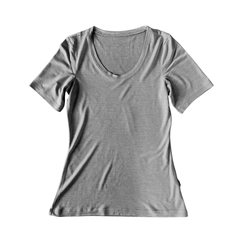 Women's T-shirt emerald, merino wool & silk (organic/GOTS)