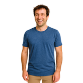 T-Shirt Herren royal blau, Merinowolle & Seide