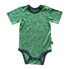 Body waldgrün Fuchs kurzarm, Merinowolle & Seide (bio/GOTS)