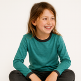 Shirt smaragd uni, Merinowolle & Seide (bio/GOTS)