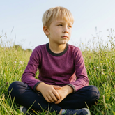 Shirt plum dragonfly, merino wool & silk (organic/GOTS)