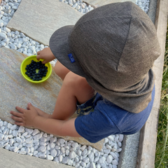 Sommerkappe muskat braun, Merinowolle & Seide (bio/GOTS)