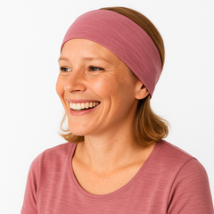 Stirnband rosé, Merinowolle & Seide (bio/GOTS)