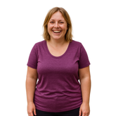 Damen T-Shirt zwetschke, Merinowolle & Seide (bio/GOTS)