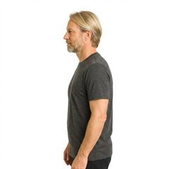 T-Shirt Herren anthrazit, Merinowolle & Tencel (bio, bluesign)