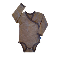 Wickelbody muskat braun, Merinowolle & Seide (bio/GOTS)