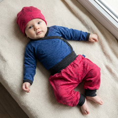 Wickelbody royal blau, Merinowolle & Seide (bio/GOTS)