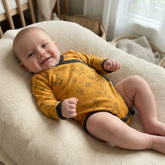 Wickelbody sonnengelb Fuchs, Merinowolle & Seide (bio/GOTS)