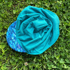 Sommerkappe smaragd Fisch limited edition, Merinowolle & Seide (bio/GOTS)