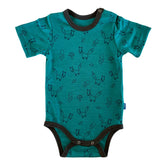 Body smaragd Fuchs kurzarm, Merinowolle & Seide (bio/GOTS) - Glückskind - Body - 74-80