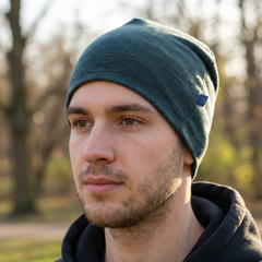 Hood women/men slate, merino wool & Tencel (organic/GOTS)