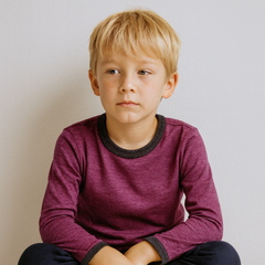 Shirt zwetschke uni, Merinowolle & Seide (bio/GOTS)