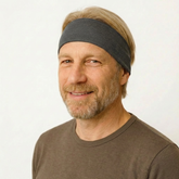 Stirnband anthrazit, Merinowolle & Tencel (bio/Bluesign)