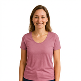 Damen T-Shirt rosé, Merinowolle & Seide (bio/GOTS)
