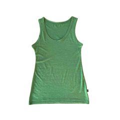 Damen Tank Top waldgrün, Merinowolle & Seide (bio/GOTS)
