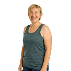 Women's tank top slate merino wool & Tencel (organic/Bluesign)
