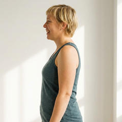 Women's tank top slate merino wool & Tencel (organic/Bluesign)