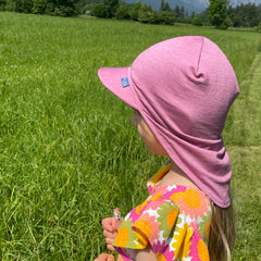 Summer cap rosé, merino wool & silk (organic/GOTS)