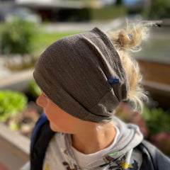 Loop muskat braun Kinder, Merinowolle & Seide (bio/GOTS)