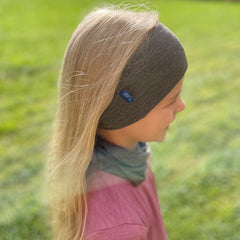 Stirnband muskat braun, Merinowolle & Seide (bio/GOTS)