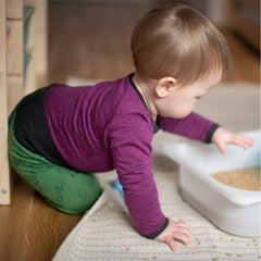 Body zwetschke uni, Merinowolle & Seide (bio/GOTS) - Glückskind - Body - 74-80