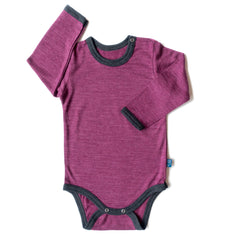 Body zwetschke uni, Merinowolle & Seide (bio/GOTS) - Glückskind - Body - 74-80