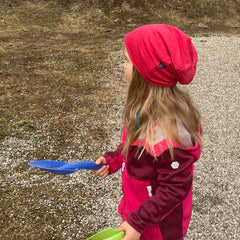 Haube Damen/Herren himbeere, Merinowolle & Seide (bio/GOTS) - Glückskind - Haube - L (bis KU 58cm)