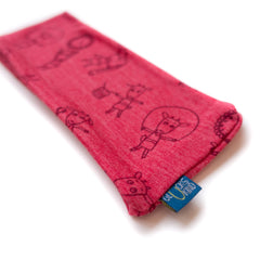 Kinder-Stirnband himbeere Geißlein, Merinowolle & Seide (bio/GOTS) - Glückskind - Stirnband - uni (ca 2-10 Jahre)