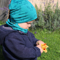 Loop smaragd Fuchs Kinder, Merinowolle & Seide (bio/GOTS) - Glückskind - Loop - S