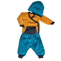 Wickelbody sonnengelb Fuchs, Merinowolle & Seide (bio/GOTS) - Glückskind - Wickelbody - 50-56