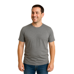 T-Shirt Herren fels grau, Merinowolle & Seide (bio/GOTS)