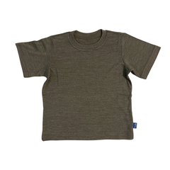 T-Shirt Kinder muskat braun, Merinowolle & Seide (bio/GOTS)