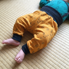 Pants sunny yellow fox, merino wool &amp; silk (organic/GOTS)