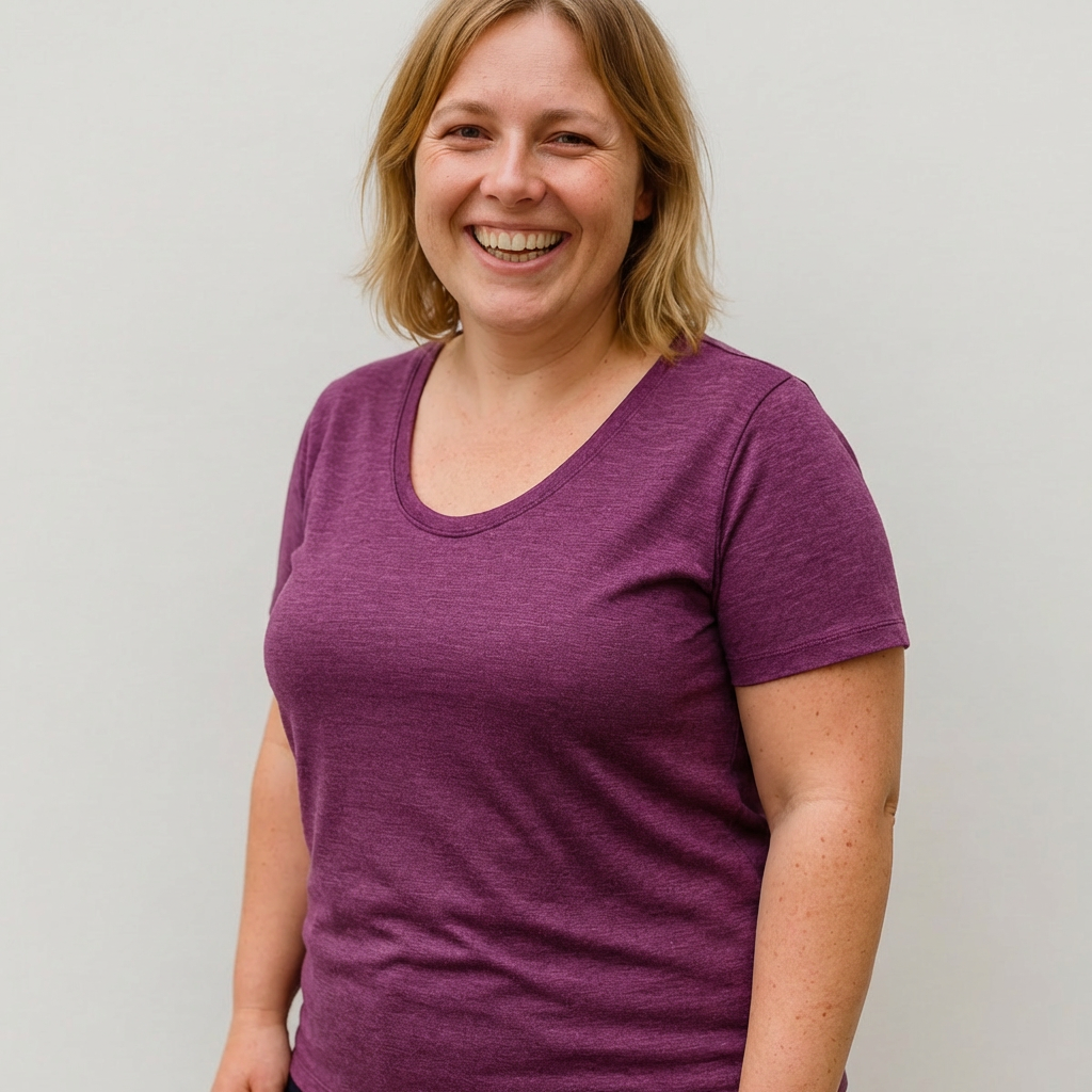 Damen T-Shirt zwetschke, Merinowolle & Seide (bio/GOTS)