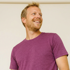 T-Shirt Herren zwetschke, Merinowolle & Seide (bio/GOTS)