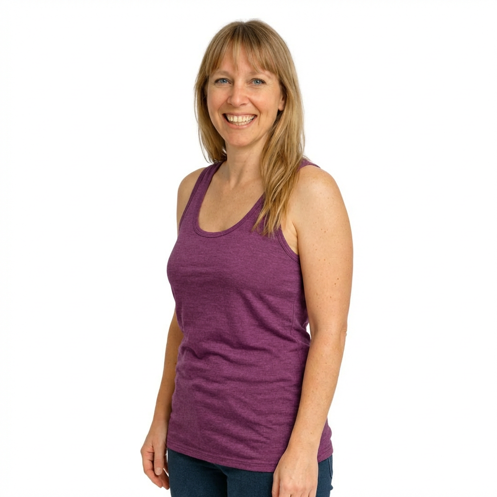 Damen Tank Top zwetschke, Merinowolle & Seide (bio/GOTS)