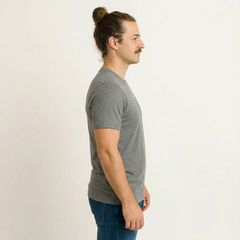 T-shirt men's rock grey, merino wool &amp; silk (organic/GOTS)