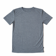 T-shirt men's rock grey, merino wool &amp; silk (organic/GOTS)