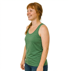 Damen Tank Top waldgrün, Merinowolle & Seide (bio/GOTS)