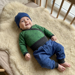 Wickelbody waldgrün Fuchs, Merinowolle & Seide (bio/GOTS)