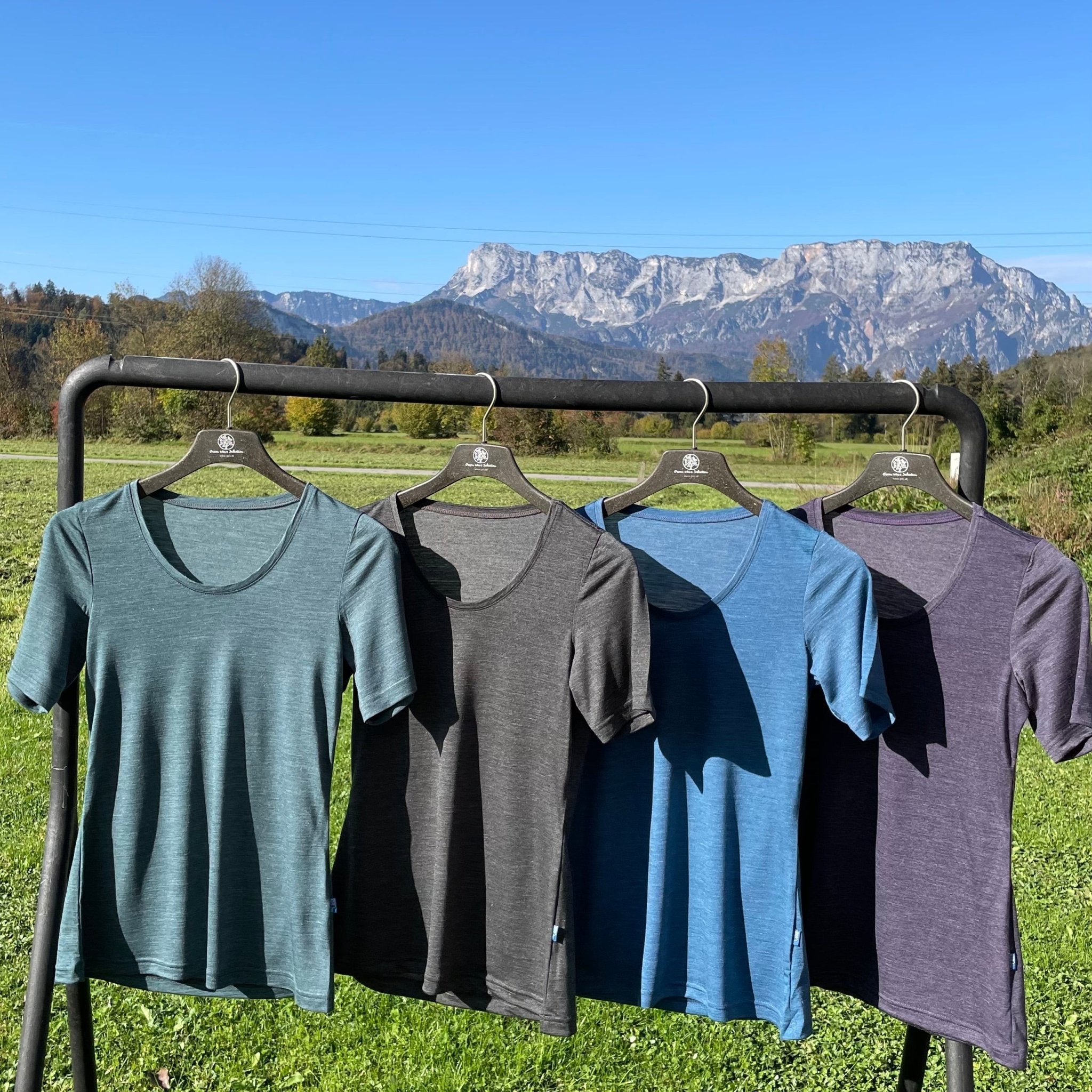 Damen T-Shirt schiefer, Merinowolle & Tencel (bio/Bluesign) - Glückskind - T-Shirt - S