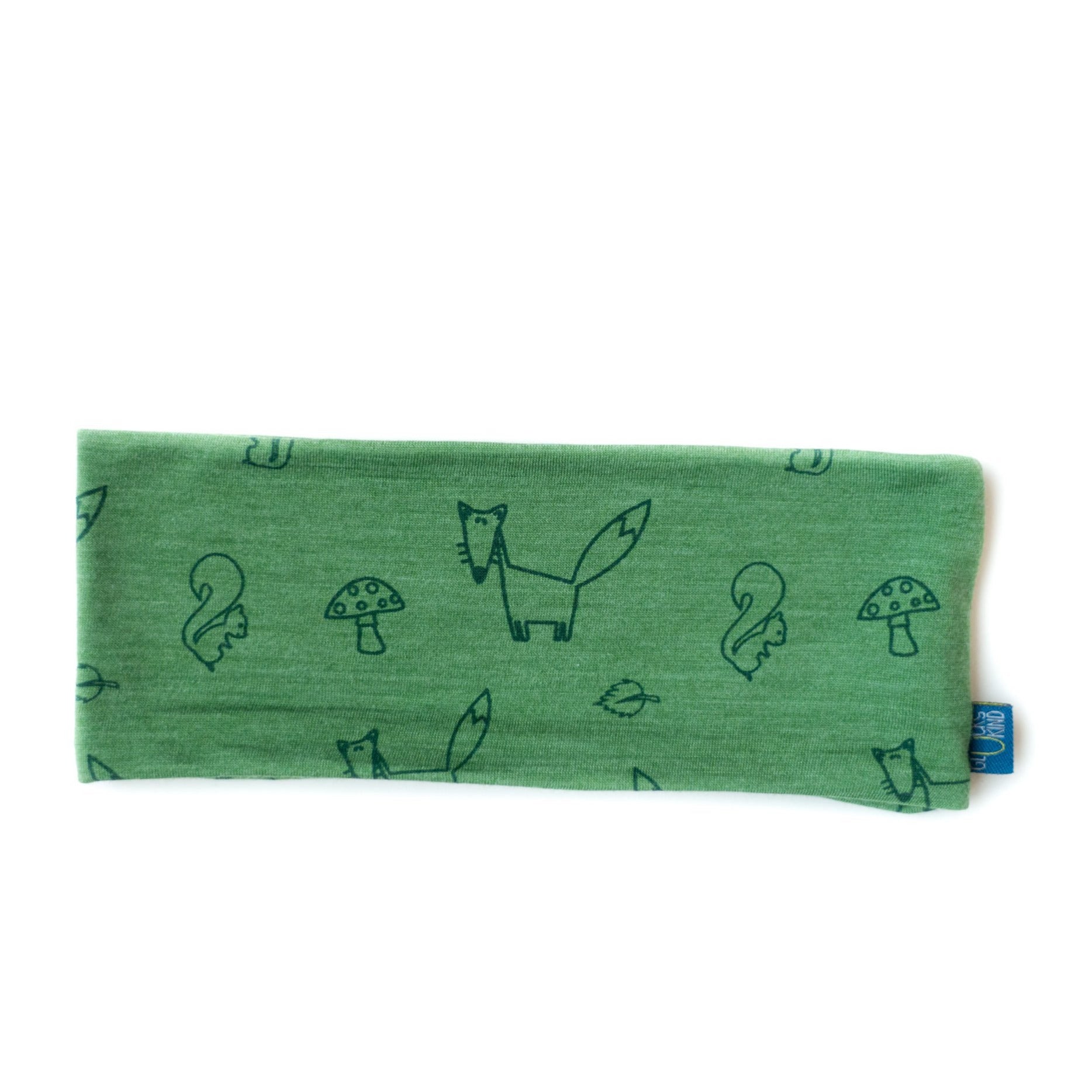 Kinder-Stirnband waldgrün, Merinowolle & Seide (bio/GOTS) - Glückskind - Stirnband - uni (ca. 2-10 Jahre)