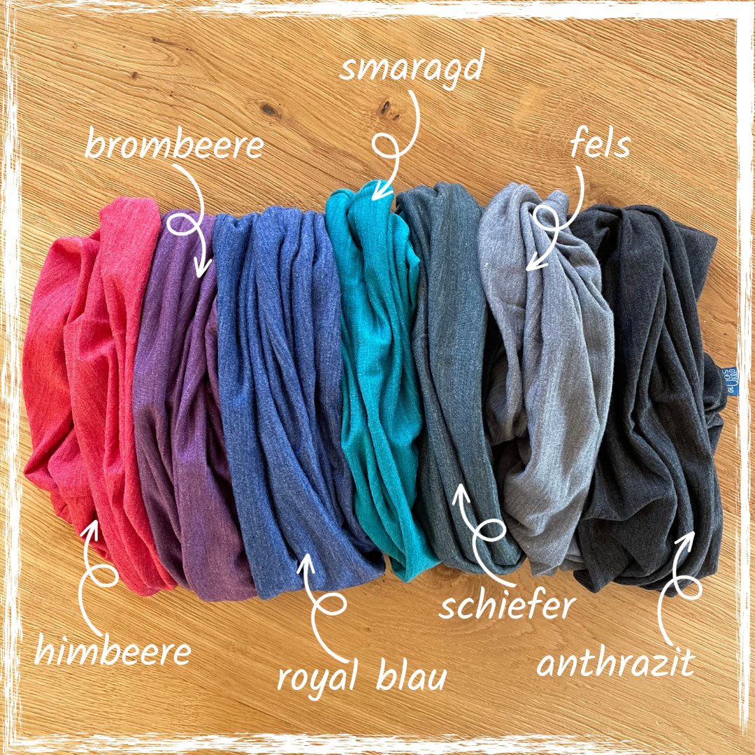 Schlauch-Loop anthrazit, Merinowolle & Tencel (bio/GOTS) - Glückskind - Loop - L