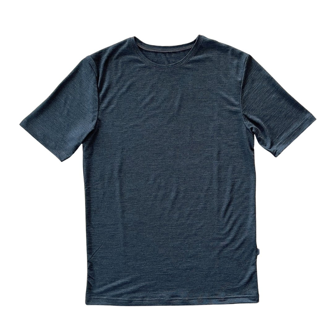 T-Shirt Herren anthrazit, Merinowolle & Tencel (bio, bluesign) - Glückskind - T-Shirt - S