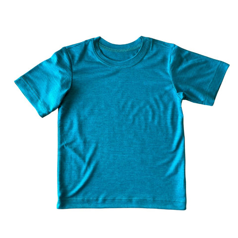 T-Shirt Kinder smaragd, Merinowolle & Seide (bio/GOTS) - Glückskind - T-Shirt - 86-92